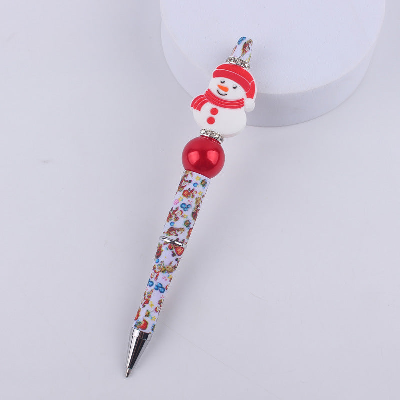 Wholesale Cute Cartoon Christmas Silicone Bead Creative Multifunctional BallPoint Pen
